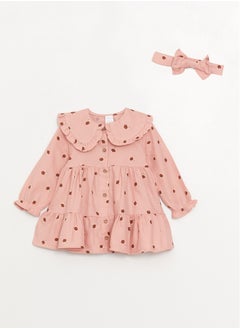 اشتري Bebe Collar Long Sleeved Baby Girl Dress and Headband 2 Piece Set في مصر