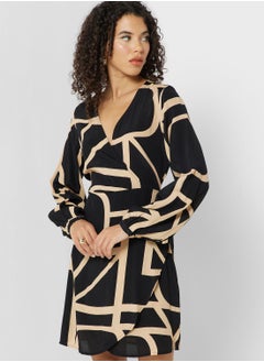 Buy Surplice Neck Printed Dress in UAE