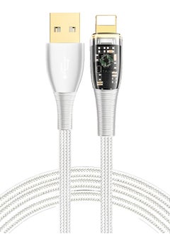 اشتري USB Cable to Lightning Fast Charging Cable Transparent Adapter Fast Charging Cable White 1M في الامارات