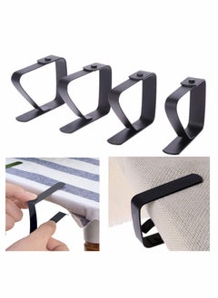 اشتري Tablecloth Clips, 4 Pack Stainless Steel Table Cover Clamps, Suitable for Outdoor Indoor Party, Picnics, Restaurants & Weddings, Black في الامارات