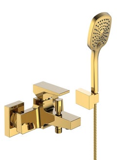 Buy Infinity Single Lever Bath Mixer With Hand Shower Set Gold in Saudi Arabia