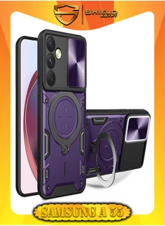 Buy SHIELD EGYPT For Samsung Galaxy A55 Armored Camera Shield Cover Camera Lend Protection, Built-in 360° (Purple) in Egypt