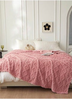 اشتري Throw Blanket Super Soft Old Rose Color, Woven Style في الامارات