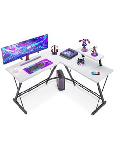 اشتري L-shaped Desk Computer Table 51 inch Gaming Table,Computer Corner Table, Office Writing Workstation with Large Monitor Stand, Space-saving في السعودية