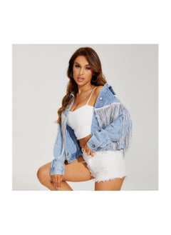 اشتري Squality Leisure Tassels Denim Short Jacket Women في السعودية