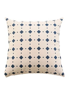 Buy Printed Decorative Cushion Cover Beige/Blue 45x45cm in UAE