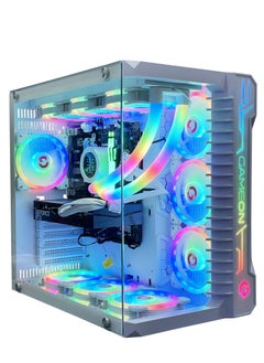 اشتري Gaming Pc with Intel Core i7-14700K Processor, B760M-K Motherboard, DDR5 32GB RAM RGB, 1TB M.2 SSD, NVIDIA GeForce RTX 4060ti 8GB Graphics Card, 360 Water Cooler, 7 Fan Case Whitewith Windows 11 Pro في السعودية