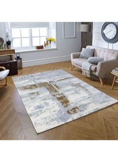 اشتري Handpicked Furniture Abstract Gold Rug, Ultra Soft Area Carpets For Bed Room, Living Room, And Dining Room, Antislip Floor Carpets, Easy To Clean, Made In Turkey, 80x50 cm, Polypropylene, Rectangle في الامارات