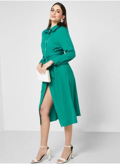 Buy Belted Shirt Dress in UAE