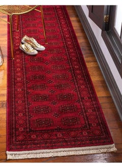 اشتري Tekke Collection Overdyed Saturated Traditional Torkaman Area Rug 2 Ft 7 In X 10 Ft 0 In Red Black في الامارات