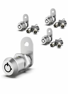 Buy Cabinet Cam Lock Set 3 Pack 5/8 Inch Cylinder Locks Secure File Drawer Dresser RV Replacement Hardware Chrome Finish Zinc Alloy in UAE