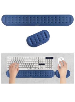 اشتري Keyboard Wrist Rest Pad and Mouse Wrist Rest Pad, Soft Memory Foam Ergonomic Hand Wrist Support for Computer, PC, Laptop, Comfort with Massage Hole for Productive Typing and Gaming (Midnight Blue) في الامارات