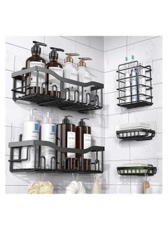 Shower Caddy Shelves 5 Pack Adhesive Organizer Bathroom Stainless Steel  Black