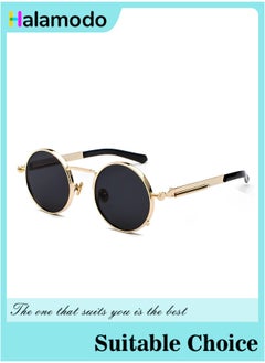 Buy Spring Metal Temples Personalized Sunglasses Glasses Retro Steampunk Sunglasses in Saudi Arabia