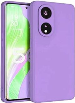 اشتري (Oppo A98) Soft Silicone Gel Rubber Shockproof Back Case Cover Matte Finish Inner Cloth Lining with Camera Protection for Oppo A98 5G (Purple) في مصر