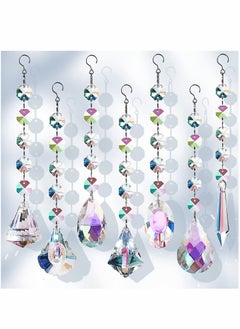 اشتري Sun Catchers with Crystals, 7 Pcs Hanging Crystal Suncatcher Beads for Indoor Window, Colorful Crystals Prisms Pendant Suncatchers for Home Chandeliers Garden Tree Decoration في الامارات