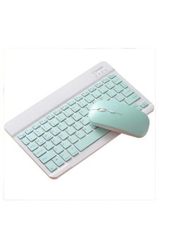 اشتري Wireless Keyboard and Mouse Combo Bluetooth Keyboard Mouse Set with Rechargeable Battery Blue في الامارات