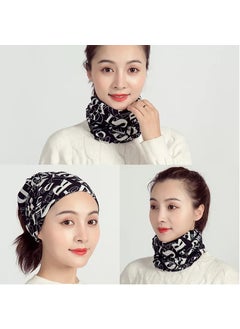 Buy New Womens Snood Scarf Convertible Twist CapBlack large letters Black large letters in UAE