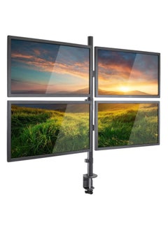 اشتري Quad LED LCD Monitor Desk Mount Adjustable Stand Holder Heavy Duty for 4 Screens 14"-26" | Height Adjustable | Gaming | Trading | Video Editing | Surveillance في الامارات