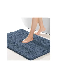 اشتري Bath Mat 40X60Cm Non Slip Microfiber Super Absorbent Water Baby Bathroom Rug Soft Cozy Shaggy Durable Washable Bath Rug Bathroom Floor Mat For Bath Shower Bedroom Or Door Mat Haze Blue في السعودية