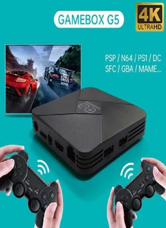 Buy US/EU Plug G5 2 In1 4K HD Video Game Console 64G 10000 Retro Classic Game Family Computer Android TV Box With Dual Controller in Saudi Arabia