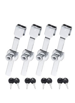 اشتري Glass Showcase Cabinet Locks 4 Set Sliding Glass Door Ratchet Locks Durable Drawer Cabinet Door Locks Sliding Door Frame Locks for Display Drawer Cupboard Mail Box Door Showcase (with 8 Keys) في السعودية