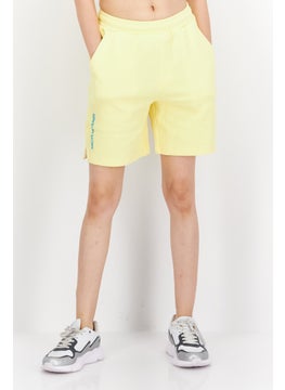 اشتري Women Sportswear Fit Plain Training Shorts, Yellow في الامارات