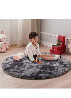 اشتري Soft Dark Grey Round Rug For Bedroom Modern Fluffy Circle Carpet For Kids Room  Rug Indoor Plush Circular Nursery Rugs Cute Cozy Area Rugs For Living Room 160*160 Cm في السعودية