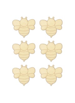 Buy "Bumblebee Unfinished Laser Cut Wooden Shapes - Natural Wood - 6 Pieces from GIFTICIOUS" in Egypt