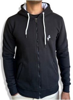 Buy Horse Polo Sweat Jacket Hoodie, Black in Egypt