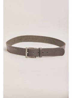 اشتري Genuine Leather Casual Belt Plain With Single Prong Buckle For Men في مصر