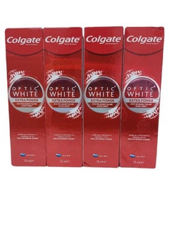 Buy Colgate Optic White Extra Power Fluoride Toothpaste 75ml Pack of4 in UAE