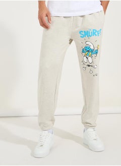 Buy Smurfs Graphic Print Oversized Terry Joggers in Saudi Arabia