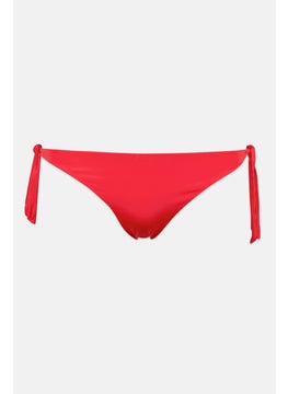 Buy Women Side Tie Bikini Bottom, Red in Saudi Arabia