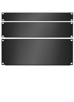 اشتري 3 Pieces 1U,2U,4U Blank Panel Metal Rack Mount Filler Panel Mount Panel Spacer 19 Inches Rack Blanking Panel Kit for Enclosure Server Rack Cabinet Black في السعودية