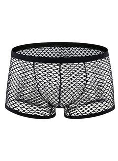 Buy 1 Pcs Men's Underwear See-through Fishnet Boxer Briefs Mesh Trunks Boxer Briefs for Men See Through Mesh Enhancing Pouch Underwear Cool Design Breathable Hot Mesh Underwear in Saudi Arabia