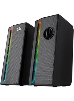 Buy REDRAGON GS580 CALLIOPE RGB Gaming Desktop Speakers - 5W x 2.0 Channel - 3.5mm AUX stereo sound - With Calssic Volume Control Knob For Computer PC | Black in UAE