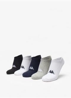 Buy Logo Detail Ankle Length Sports Socks - Set of 5 in UAE