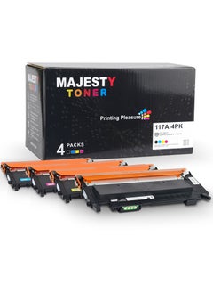 Buy Majesty 117A Toner Cartridge Set Compatible with HP Color Laser 150nw 150a MFP 179fnw 178nw 178nwg 179fwg W2070A W2071A W2072A W2073A Printer (Black, Cyan, Magenta, Yellow) in Saudi Arabia