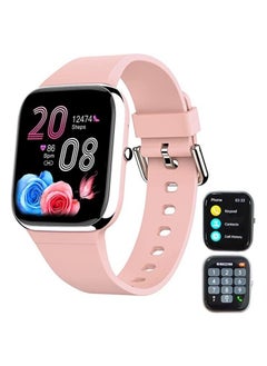 Buy Smart Watch (Answer/Make Call),1.85" Full Touch Screen Smartwatch for iOS Andriod,Fitness Tracker Watches with Sports Modes, Heart Rate Sleep Tracking,Blood Oxygen/Glucose/Blood Pressure (Pink) in Saudi Arabia