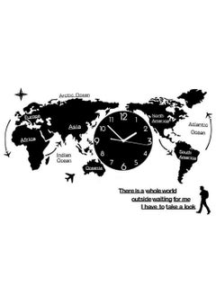 Buy 3D Acrylic World Map Wall Art, Large Wall Decor - World Travel Map All Sizes, World Map Wall Clock Decorative, Wall Art For Home & Kitchen or Office,150 x 90 cm, World Travel Map All Sizes. (Black) in UAE