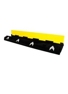 Buy BERRY Pedestrian Cable Protector 1 Channel | Reflective Cable Protector Ramp PVC | Outdoor Cable Cover Cord Channel Black with Yellow Lid | Protective Cable Cover for Driveway, Parking, Garages, in UAE