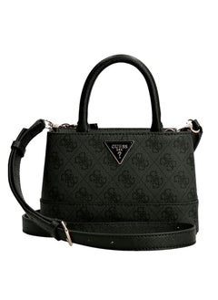 Buy Classic Logo Zipper Closure PU Womens Top Handle Flap Bag Casual Satchel Bag (Black Print,Universal SIZE) in Saudi Arabia