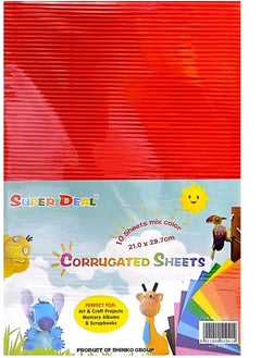 Buy 10 Sheets A4 Corrugated Sheets Multicolor in UAE