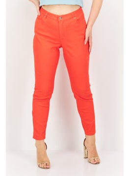 اشتري Women Skinny Fit Plain No-Stretch Jeans, Red في الامارات