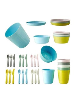 Buy 36 Pcs Children'S Plastic Bowls Cutlery Set in Egypt