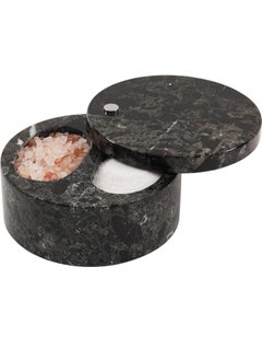 Buy Radicaln Salt and Pepper Bowl Black Handmade Marble Sugar Container with Lid - Salt Cellar Kitchen Storage Seasoning Containers with Two Compartments For Countertop - Spice Jars, Candy Jar in UAE