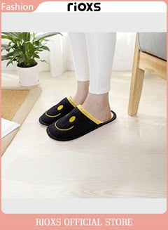 Buy Unisex Smile Cotton Closed Toe Slippers Men Women Anti-Slip Flat Sandal Slippers For Home Or Outdoor Use in Saudi Arabia