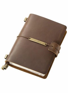 Buy Leather Cover Refillable Travellers Journal Notebook Diary with Inserts and Pockets for Men Women Business Premium Gift Passport Size in Saudi Arabia