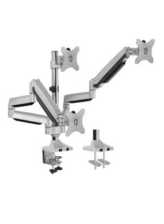 Buy Triple Monitor Mount Stand - Three Height Adjustable Arms for 3 Computer Screens - Full Motion Articulating Gas Springs for 13"-32" Monitors VESA Mount in UAE
